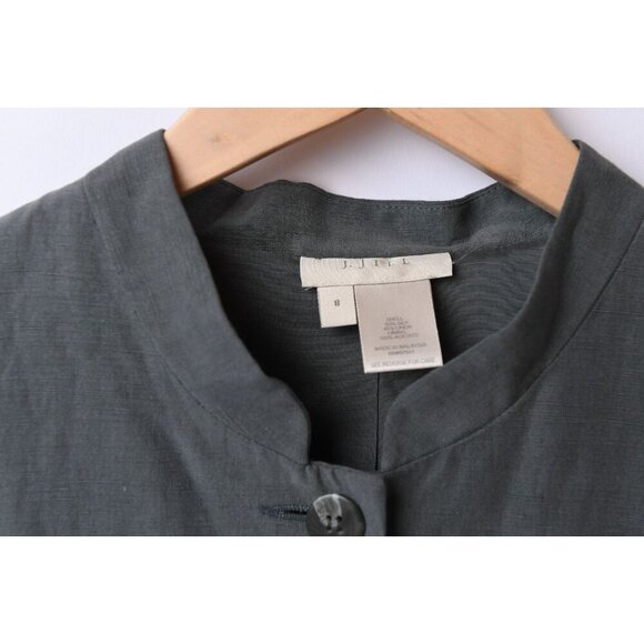 J. Jill Kaftan Jacket Silk Linen Blend Sz 8 Oversized Tunic Shacket Blazer - Picture 2 of 12